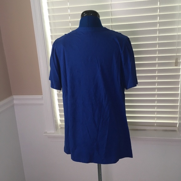 nwt lane bryant womens 14/16w blue short sleeve to - Picture 3 of 3
